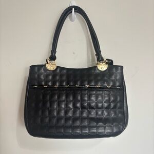 Antonio Melanie Black Quilted Real Leather Bag Adjustable Crossbody Strap